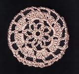 Peach Floral Crocheted Hair Bun Cover- MEDIUM