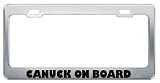 Canuck On Board Metal License Plate Frame Tag Holder