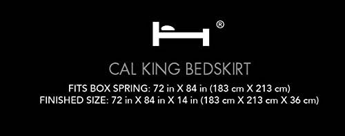 Bed Skirt Luxury Microfiber Classic Design, Hotel Linen Collection Bed Skirts Tailored 14 Inch Ruffle for a Shabby Chic Draping, Cover Bed Frame &amp; Legs Cal King Bed, White