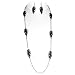 Black Tone Long Feather Necklace and Earrings Set Fashion Jewelry