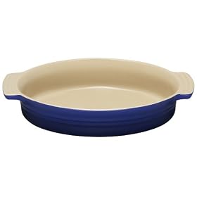Le Creuset Stoneware Oval Dish, 28 cm, Graded Blue
