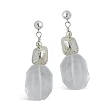 Crystal Quartz and Sterling Silver Drop Earrings