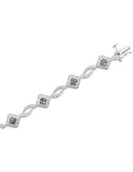 925 Sterling Silver 0.33ctw Black Diamond Bracelet