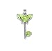 Ladies Sterling Silver 925 Olivine Cubic Zirconia Key Necklace Pendant - Jewellery
