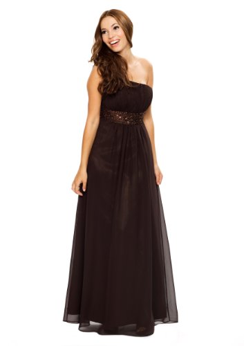 Wundervolles langes Abendkleid im Toga Stil, Farbe braun, Astrapahl, Gr.44