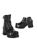 PIRATE-08, 2 1/2 Inch Blk Pu Detachable Ankle Shaft Ankle Boot