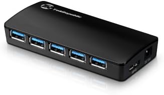 Tek Republic TUH-3700 USB 3.0 7 Port Hub with Two (2.1 amps per port) USB fast charging ports and 5A Power Adapter