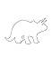 Pack of 3 Triceratops Stencils Made from 4 Ply Mat Board 16x20x 11x14, 8x10
