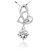 Swarovski Crystal Double Heart Drop Pendant in Sterling Silver