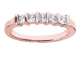 Women's 5 Stone Diamond Ring in Princess Cut Diamonds Bar Setting - Includes Appraisal / Certificate of Authenticity ( 0.50 Total Carat Weight | FG-VS Quality | 18k Rose Gold ) Finger Size -
