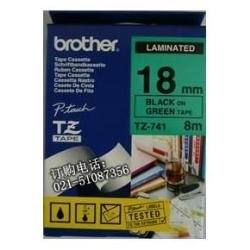 Brother 3/4 Inch x 26.2 Feet Black on Green for P-Touch (TZ741)