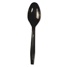 Boardwalk YPH-SE Black Full Length Polystyrene Teaspoon (Case of 1000)