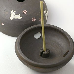 焼〆香炉 桜うさぎ