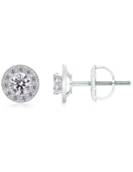 1 ct Solitaire Diamond Stud Earrings in White Gold