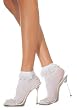 3013 Lace Ruffle Nylon Anklet, Black, One Size