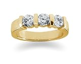 1.05 Three Stone Band in 18k Yellow Gold