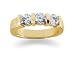 1.05 Three Stone Band in 18k Yellow Gold
