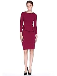 Long Sleeves Cotton/Polyester Peplum Evening Dress/Prom Dress/Party Dress/Wedding Dress/Tunic 