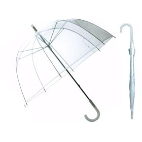  46 inch Full Size L Clear Plastic Dome Bubble Rain Umbrella