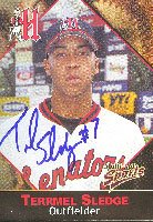 Terrmel Sledge, Harrisburg Senators - Expos Affiliate, 2001 Multi-Ad Sports Autographed Card