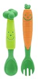 Dr. Sears Flatware Set, Green/Orange, 9 Months