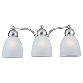 Sea Gull Lighting 44036-962 Metropolis Collection Three-Light Wall Sconce, Brushed Nickel Finish with Satin Etched Glass