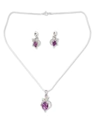 Amethyst jewelry set, Wisteria - Amethyst Jewelry Set Sterling Silver Necklace Earrings