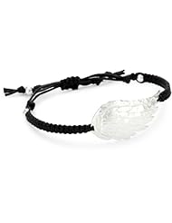Tai Sterling Silver Wing Charm on Black Cotton Cord Bracelet