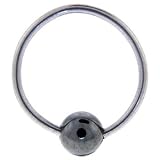 18 Gauge BCR HEMATITE Captive Ring 7/16 Inches 4mm