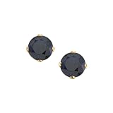14K Yellow Gold Prong Set 4 MM Sapphire Earring Studs