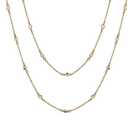 Gold Vermeil 60" CZs By The Yard Necklace