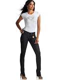 Apple Bottoms - Apple Bottoms Cap-Sleeve Screen Print Tee & Studded Skinny Jeans, Dark Wash