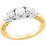 14K Two Tone Gold Diamond Bridal Anniversary Band Ring