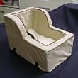 Dog Car Seat - Large Luxury High-Back Console Pet Car Seat - Buckskin Microsuede