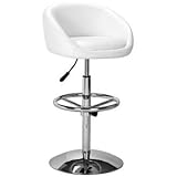 Zuo White Concerto Adjustable Bar or Counter Stool