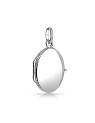 Bling Jewelry High Polish 925 Sterling Silver Flat Oval Locket Pendant