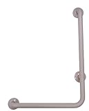三栄水栓 補助手すり L型ニギリバー(右用)ステンレス製 樹脂被覆 パイプ径34mm 縦700mm×横600mm パステルピンク