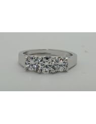 STERLING SILVER PAST PRESENT FUTURE CZ RING SIZE 8