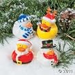One Dozen (12) Christmas Holiday Rubber Ducky Party Favors