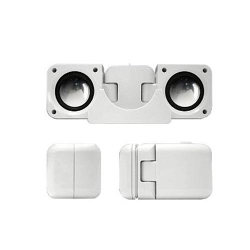 White Portable Folding Stereo Mini Speaker For Apple iPhone 4S 4G