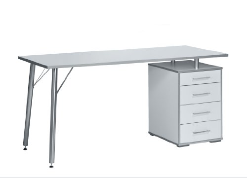 Maja 95405639 Computertisch 1.600 x 750 x 670 mm Arktis - Hochglanz, icy-wei&szlig;