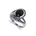 Sterling Silver Marcasite Band Black Onyx Gemstone Ring