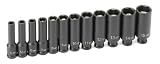 Grey Pneumatic Corp 9712MDG 1/4'' Drive Deep Length Metric Magnetic Set - 12 Piece