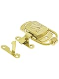 Solid Brass Right Hand "S" Hoosier Latch in Unlacquered Brass.