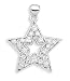 Hight School star jewelry is Sterling Silver Rhodium Plated CZ Star Open Center Pendant
