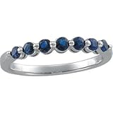 14K White Gold Sapphire Anniversary Band Ring
