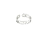 Toe Ring - Sterling Silver Connected Hearts Adjustable Toe Ring