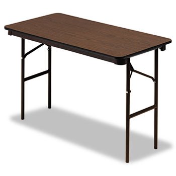 New-Iceberg 55304 - Economy Wood Laminate Folding Table, Rectangular, 48w x 24d, Walnut - ICE55304