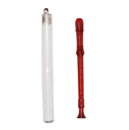 MIE 1-Piece Translucent Red Recorder, Baroque Fingering