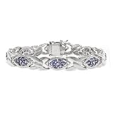 Sterling Silver & Genuine Tanzanite Bracelet (7 inches x 1/3 inch)